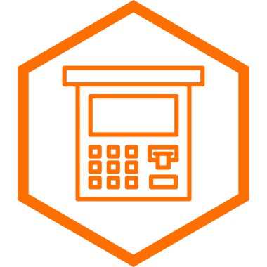 ATM 'de. Web simgesi basit illüstrasyon