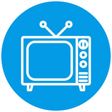 Televizyon ikonu. Web için televizyon vektör simgelerinin basit illüstrasyonu