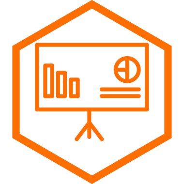 Sunum. Web simgesi basit illüstrasyon