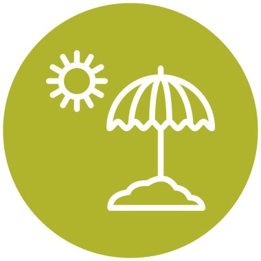 Plaj simgesi, vektör illüstrasyonu