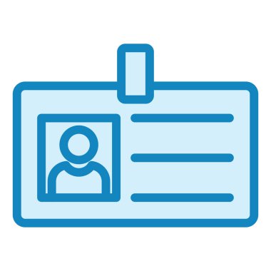 Kimlik kartı simgesi, vektör illüstrasyonu