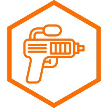 Askeri silah ikonu. Web için silah vektör simgelerinin özet çizimi