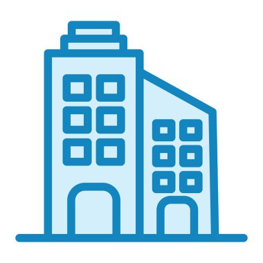 Ofis binası ikon vektör illüstrasyonu