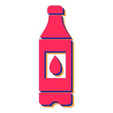 Bir şişe su ikonu. Web için bira içecek vektör simgelerinin karikatür çizimi