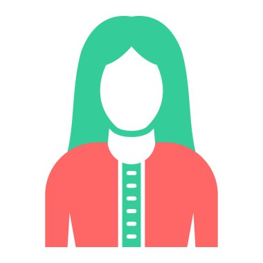 Kadın. Web simgesi basit illüstrasyon