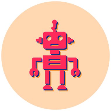 robot. Web simgesi basit illüstrasyon