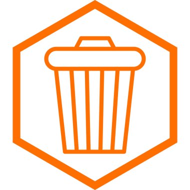 Çöp kutusu vektör simgesi. biçim düz sembol, yuvarlak açılar, beyaz arkaplan.