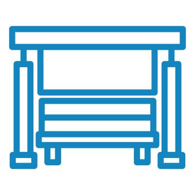 Yedek kulübesi Web simgesi basit illüstrasyon