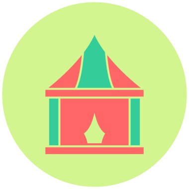 Çadır. Web simgesi basit illüstrasyon