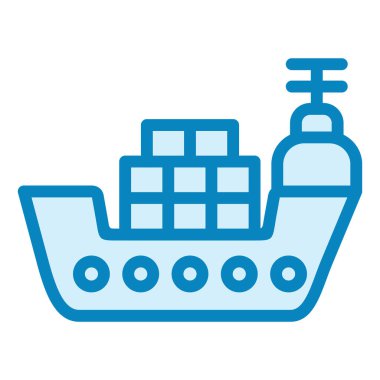 kargo gemisi. Web simgesi basit illüstrasyon