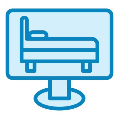 Otel rezervasyon simgesi, vektör illüstrasyonu basit tasarım 