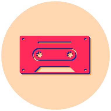 Kaset. Web simgesi basit illüstrasyon