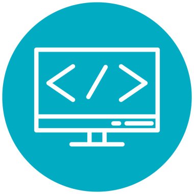 Kodlama. Web simgesi basit illüstrasyon