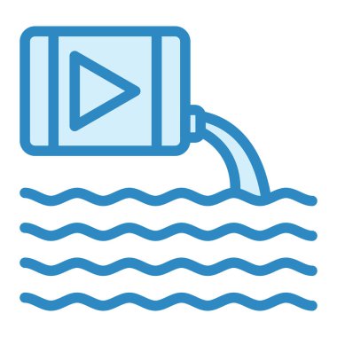 Su Kirliliği vektör illüstrasyonu