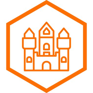 Şato. Web simgesi basit illüstrasyon