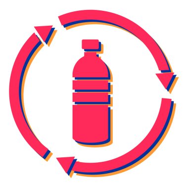 Su şişesi ikonu. Web tasarımı için spor ekipmanı vektör simgelerinin düz çizimi