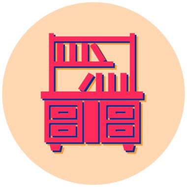 Kitaplık. Web simgesi basit illüstrasyon