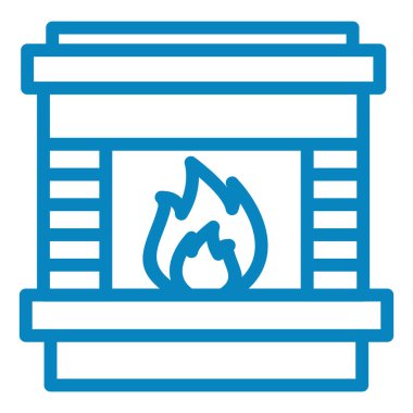 Şömine. Web simgesi basit illüstrasyon