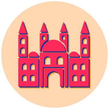 Şato ikonu. Seyahatin vektör çizimi