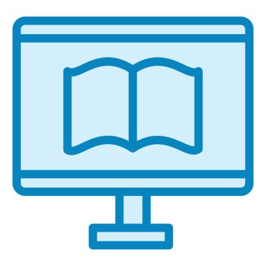 Çevrimiçi Kütüphane. Web simgesi basit illüstrasyon