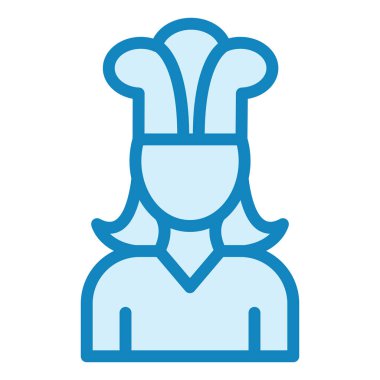 Bayan şef. Web simgesi basit illüstrasyon 