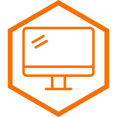 bilgisayar izleme simgesi, vektör illüstrasyonu