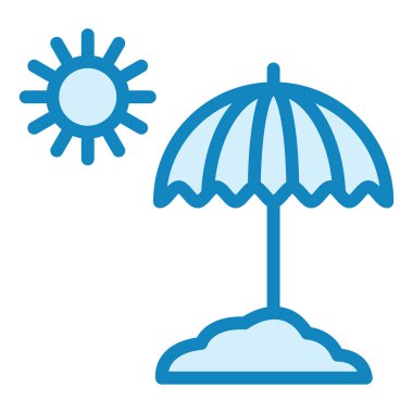 Güneş Şemsiyesi. Web simgesi basit illüstrasyon 