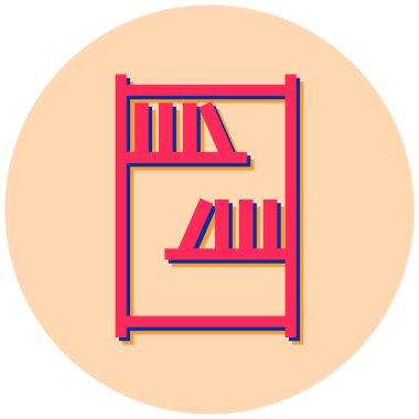 Kütüphane. Web simgesi basit illüstrasyon