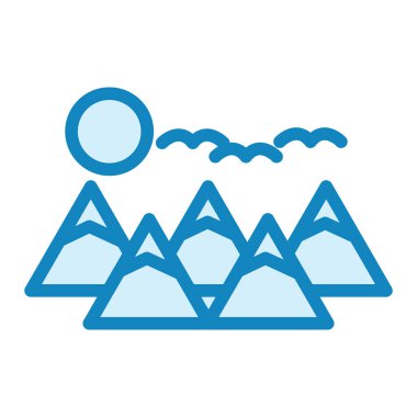 Beyaz arkaplanda izole edilmiş dağ simgesi vektörü, bayrak şeffaf işareti