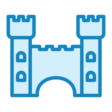 Kule ikon vektörü. İnce çizgi işareti. İzole edilmiş kontür sembolü gösterimi