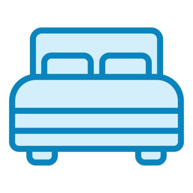 Çift yatak modern ikon vektör illüstrasyonu 