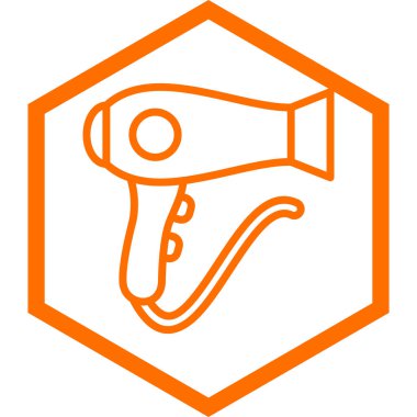 Saç kurutma makinesi ikonu. vektör illüstrasyonu