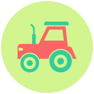 Traktör düz simgesi, vektör illüstrasyonu 