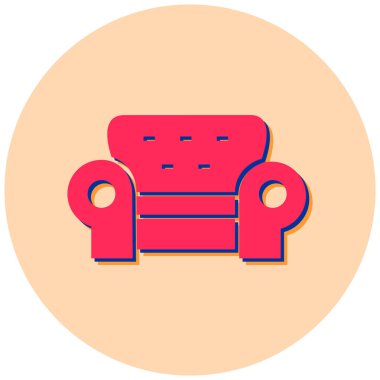 Kanepe. Web simgesi basit illüstrasyon