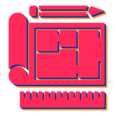 Mimarlık planının vektör illüstrasyonu