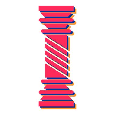 Tahta bir sırık yığınının kırmızı ve beyaz vektör çizimi