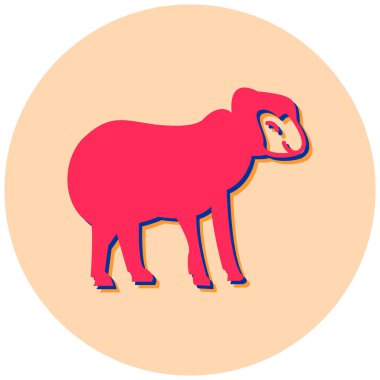 Fil yassı simgesi, vektör illüstrasyonu