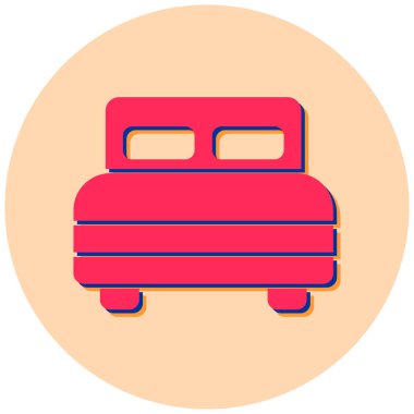 Yatağa. Web simgesi basit illüstrasyon