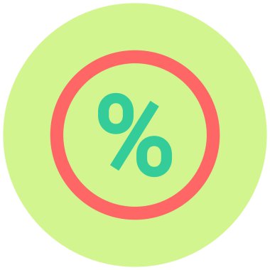 - Yüzde. Web simgesi basit illüstrasyon