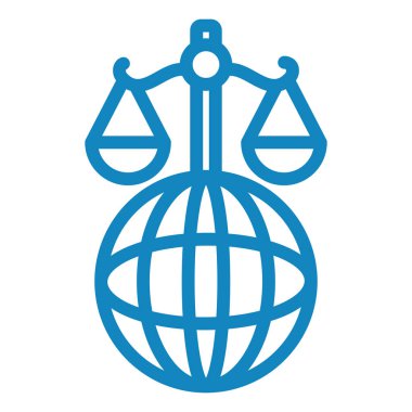 Adalet. Web simgesi vektör illüstrasyonu