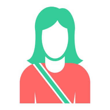 Kadın. Web simgesi basit illüstrasyon