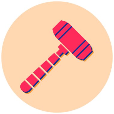 Çekiç düzlüğü simgesi, vektör illüstrasyonu