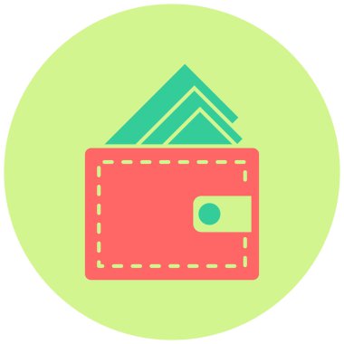 Cüzdan. Web simgesi basit illüstrasyon