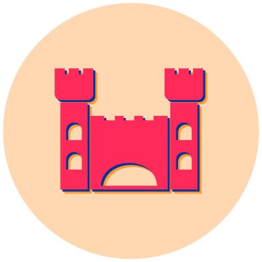 Şato. Web simgesi basit illüstrasyon