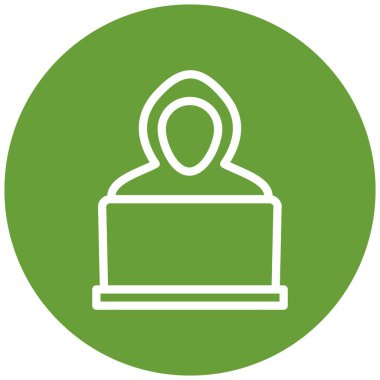 Dizüstü bilgisayarı olan bir kadının vektör çizimi