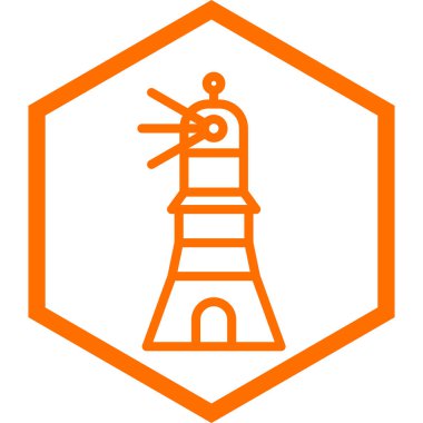 deniz feneri ikonu vektör illüstrasyonu