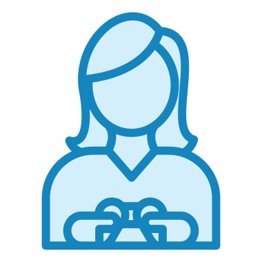 Oyuncu kız. Web simgesi basit illüstrasyon 