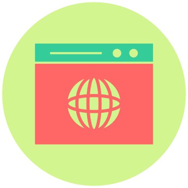 Tarayıcı. Web simgesi basit illüstrasyon