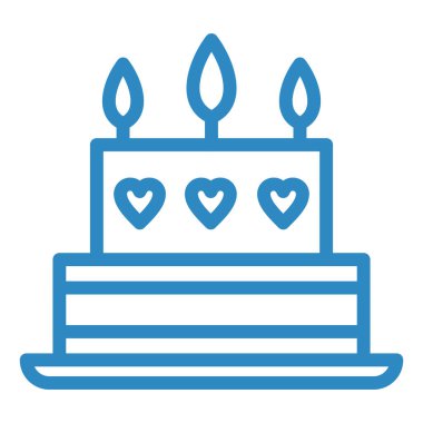 Doğum günü pastası. Web simgesi basit illüstrasyon