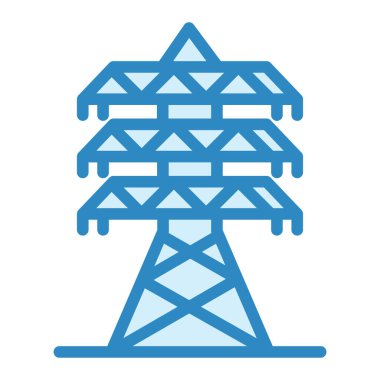 Düz dizaynlı güç istasyonu simgesi